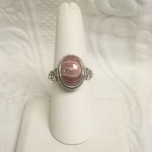 Sterling Silver Pink Rhodochrosite Ring Sz 8